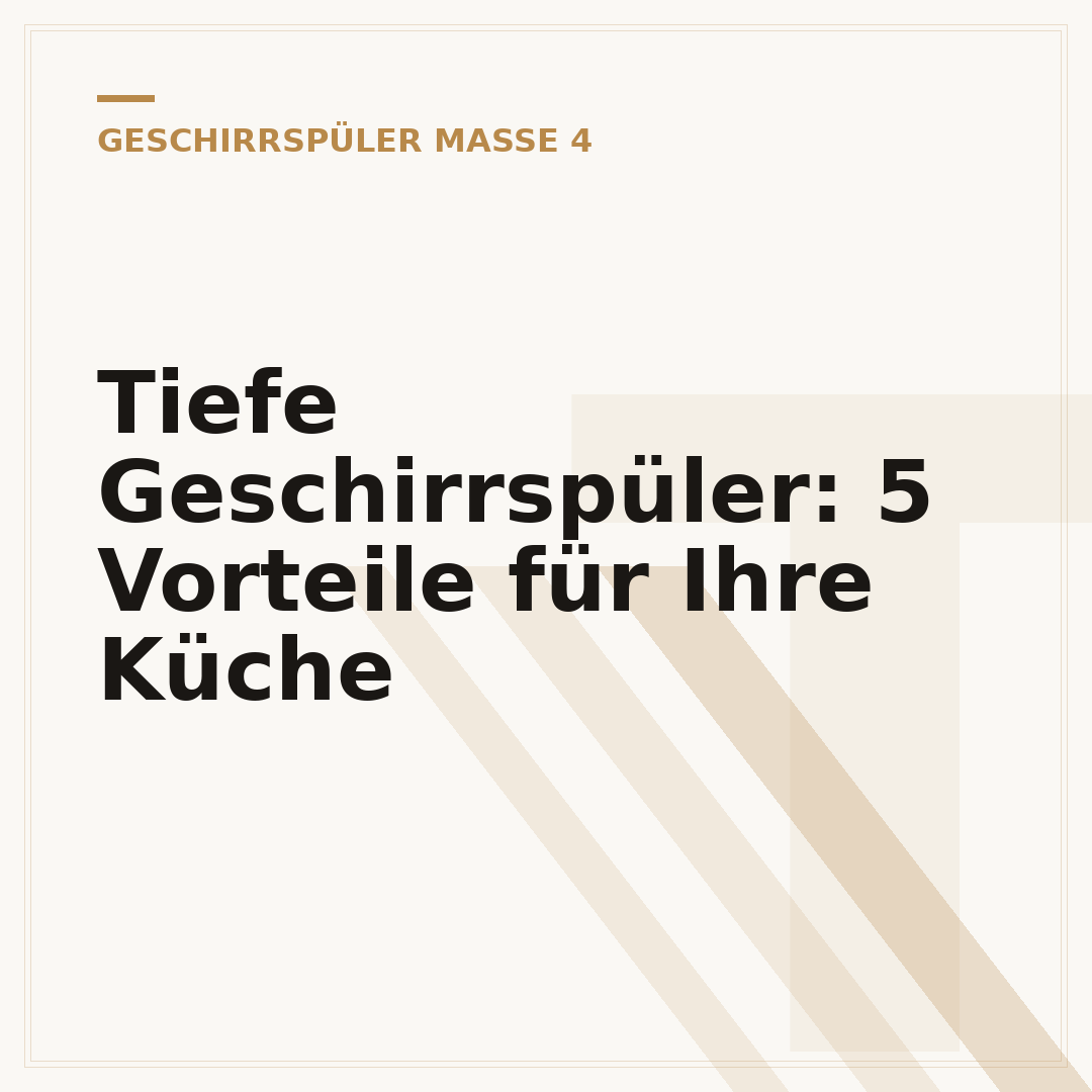 Tiefe Geschirrspüler: 5 Vorteile für Ihre Küche