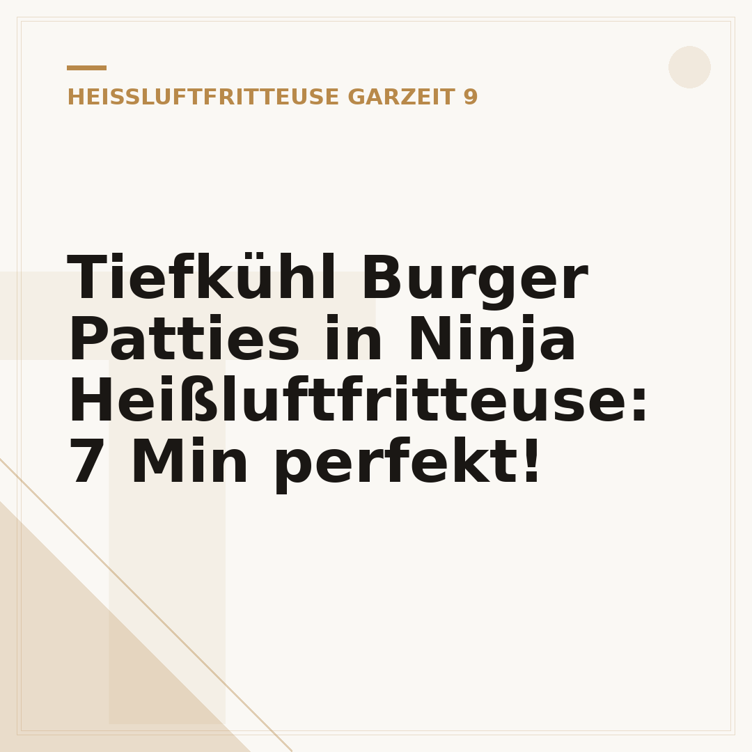 Tiefkühl Burger Patties in Ninja Heißluftfritteuse: 7 Min perfekt!