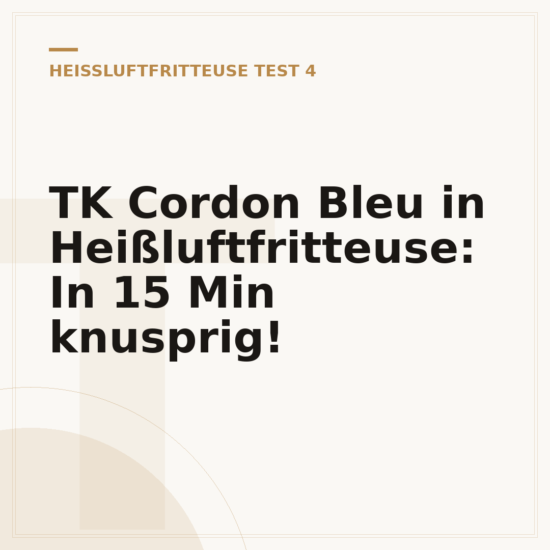 TK Cordon Bleu in Heißluftfritteuse: In 15 Min knusprig!