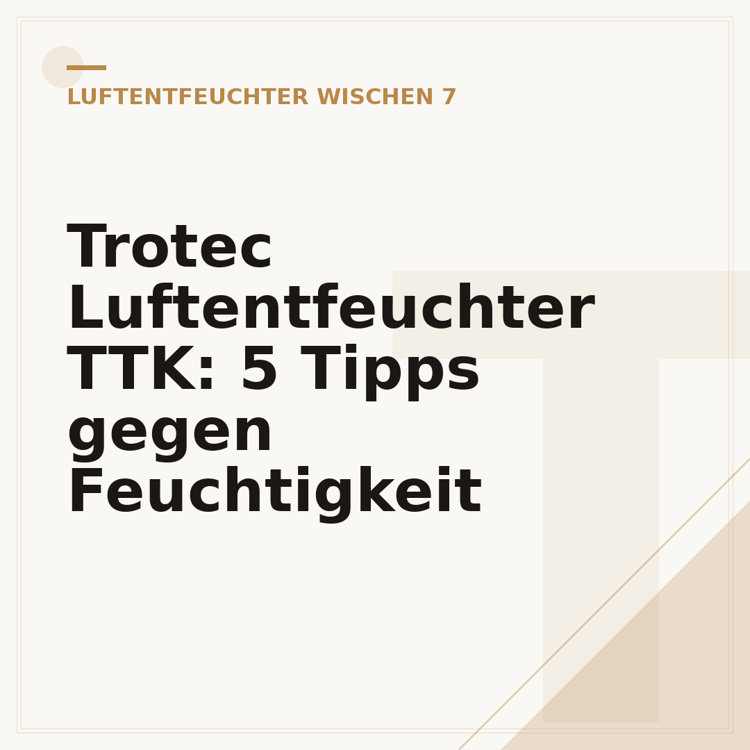 Trotec Luftentfeuchter TTK: 5 Tipps gegen Feuchtigkeit
