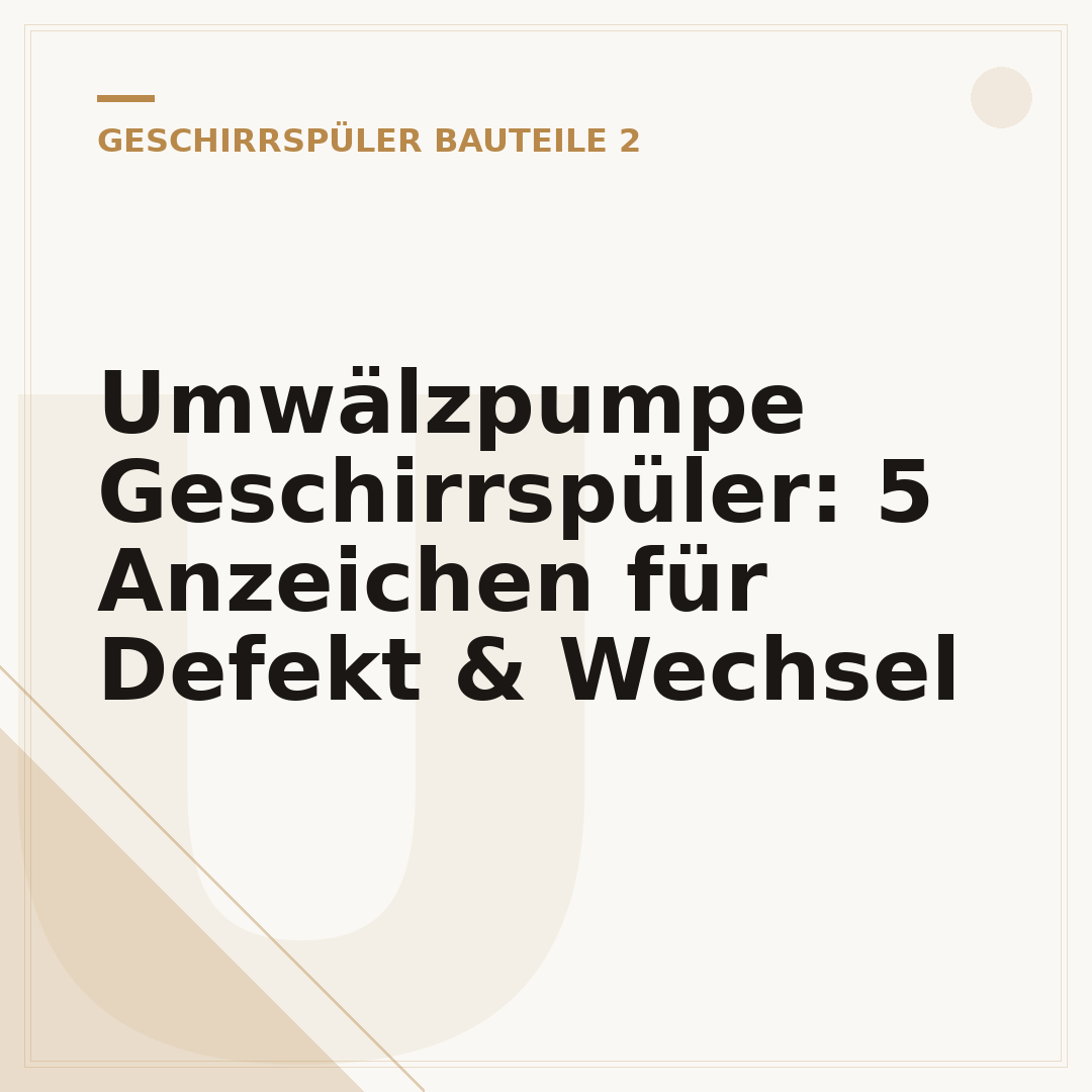 Umwälzpumpe Geschirrspüler: 5 Anzeichen für Defekt & Wechsel