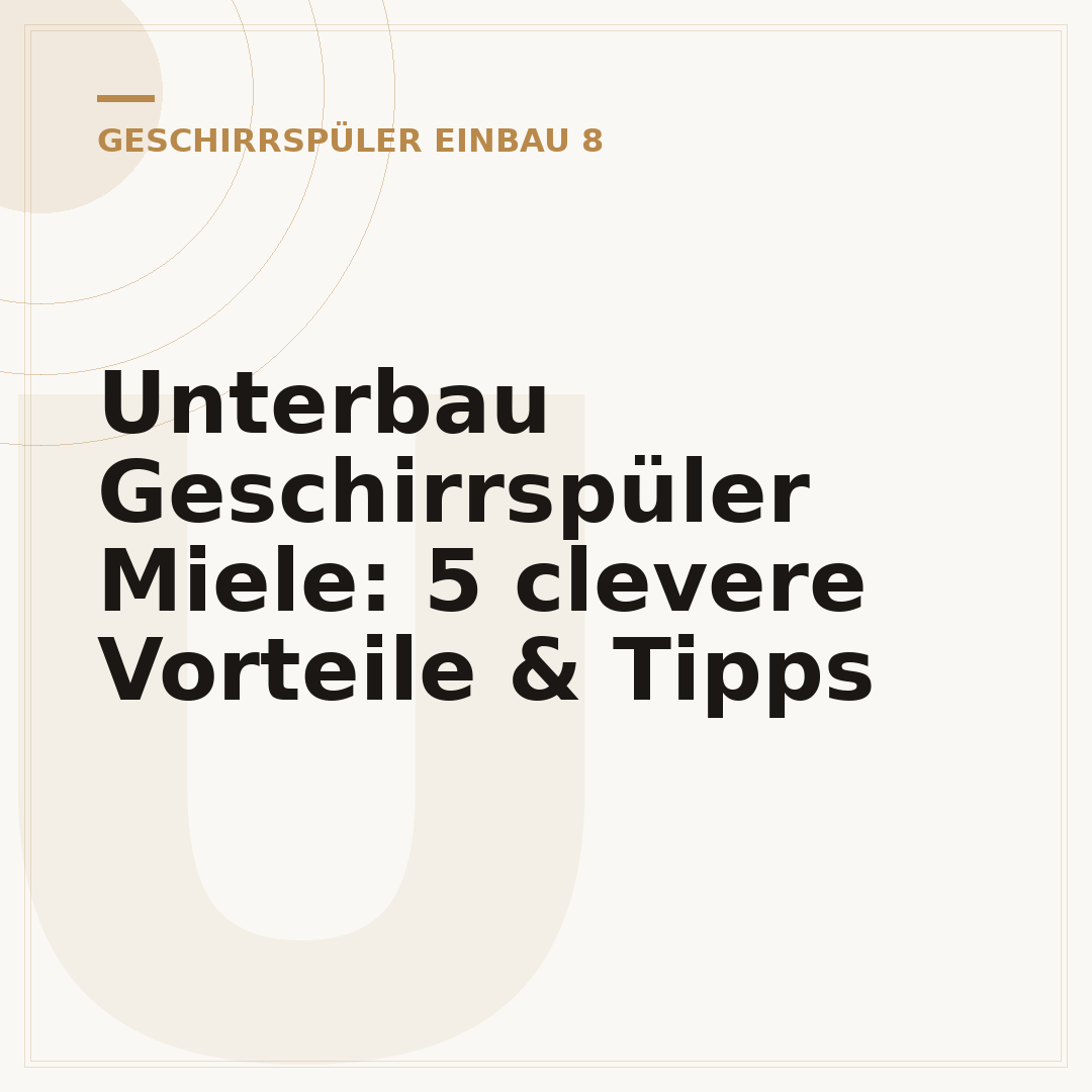 Unterbau Geschirrspüler Miele: 5 clevere Vorteile & Tipps