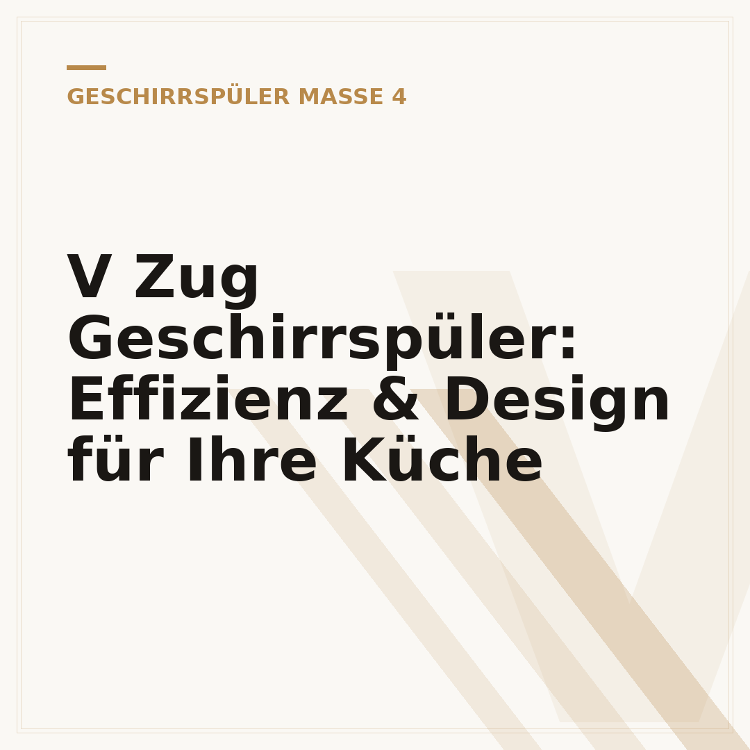 V Zug Geschirrspüler: Effizienz & Design für Ihre Küche