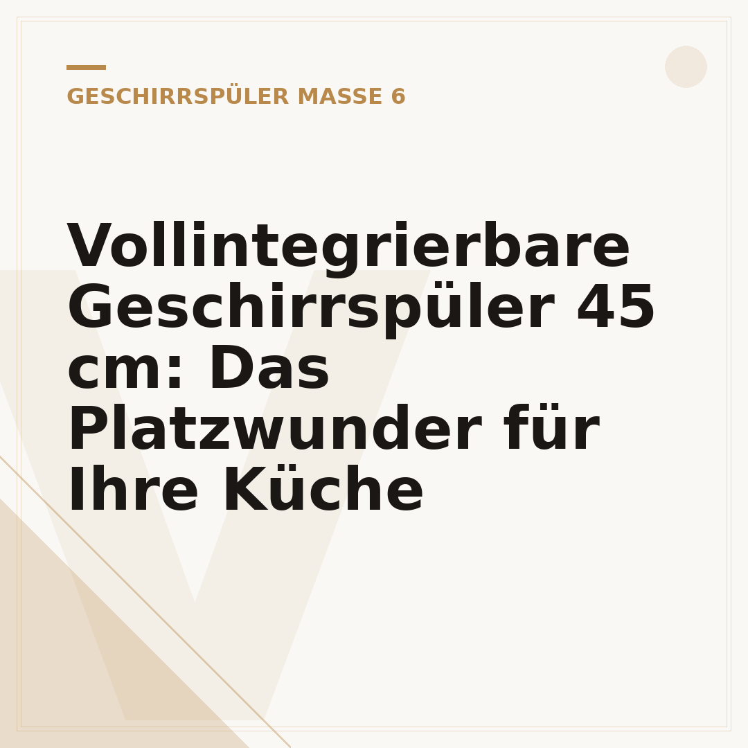 Vollintegrierbare Geschirrspüler 45 cm: Das Platzwunder für Ihre Küche