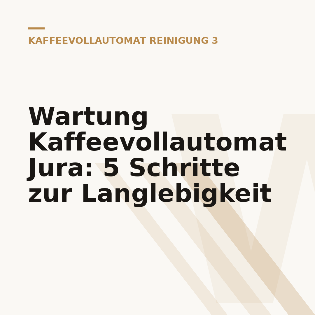 Wartung Kaffeevollautomat Jura: 5 Schritte zur Langlebigkeit