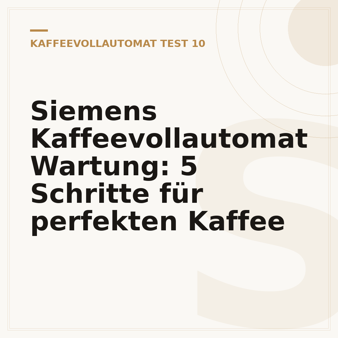 Siemens Kaffeevollautomat Wartung: 5 Schritte für perfekten Kaffee