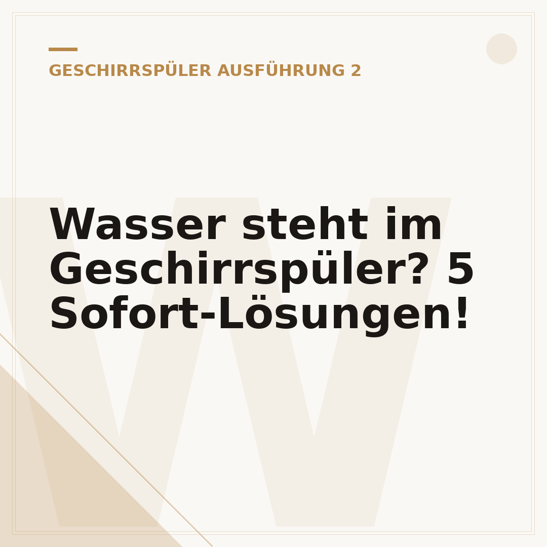 Wasser steht im Geschirrspüler? 5 Sofort-Lösungen!