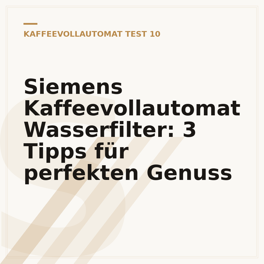 Siemens Kaffeevollautomat Wasserfilter: 3 Tipps für perfekten Genuss