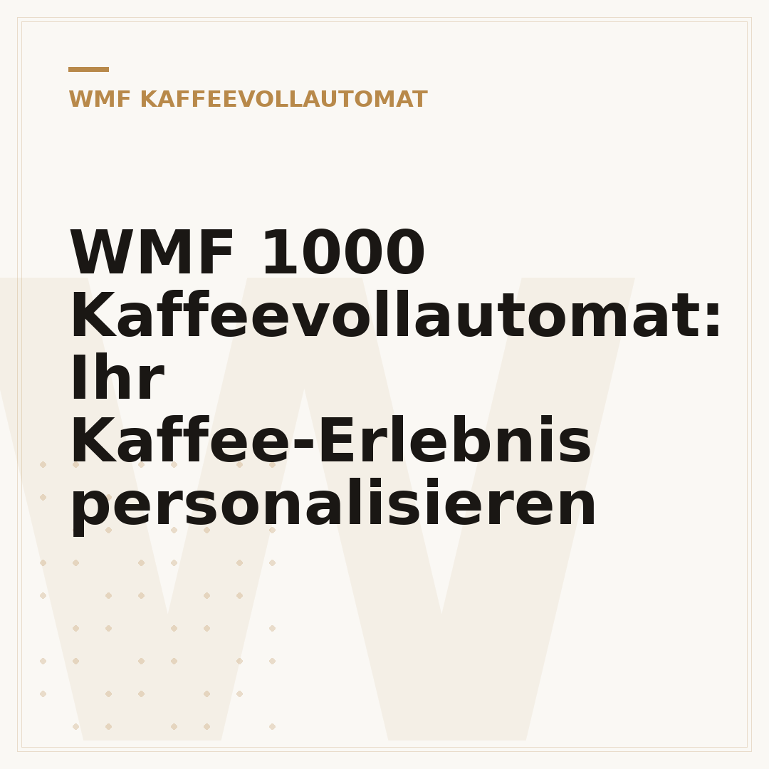 WMF 1000 Kaffeevollautomat: Ihr Kaffee-Erlebnis personalisieren