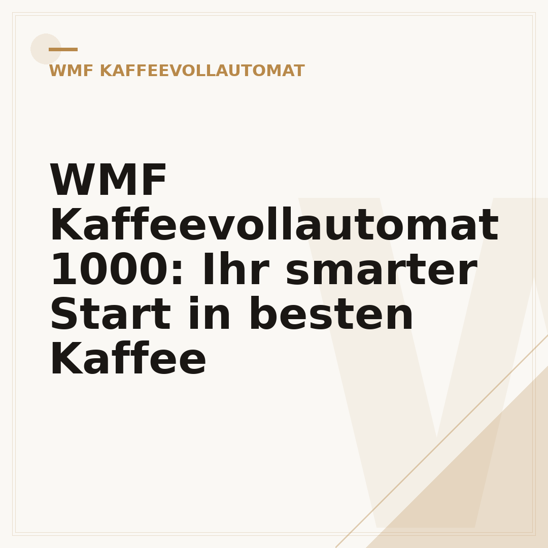 WMF Kaffeevollautomat 1000: Ihr smarter Start in besten Kaffee