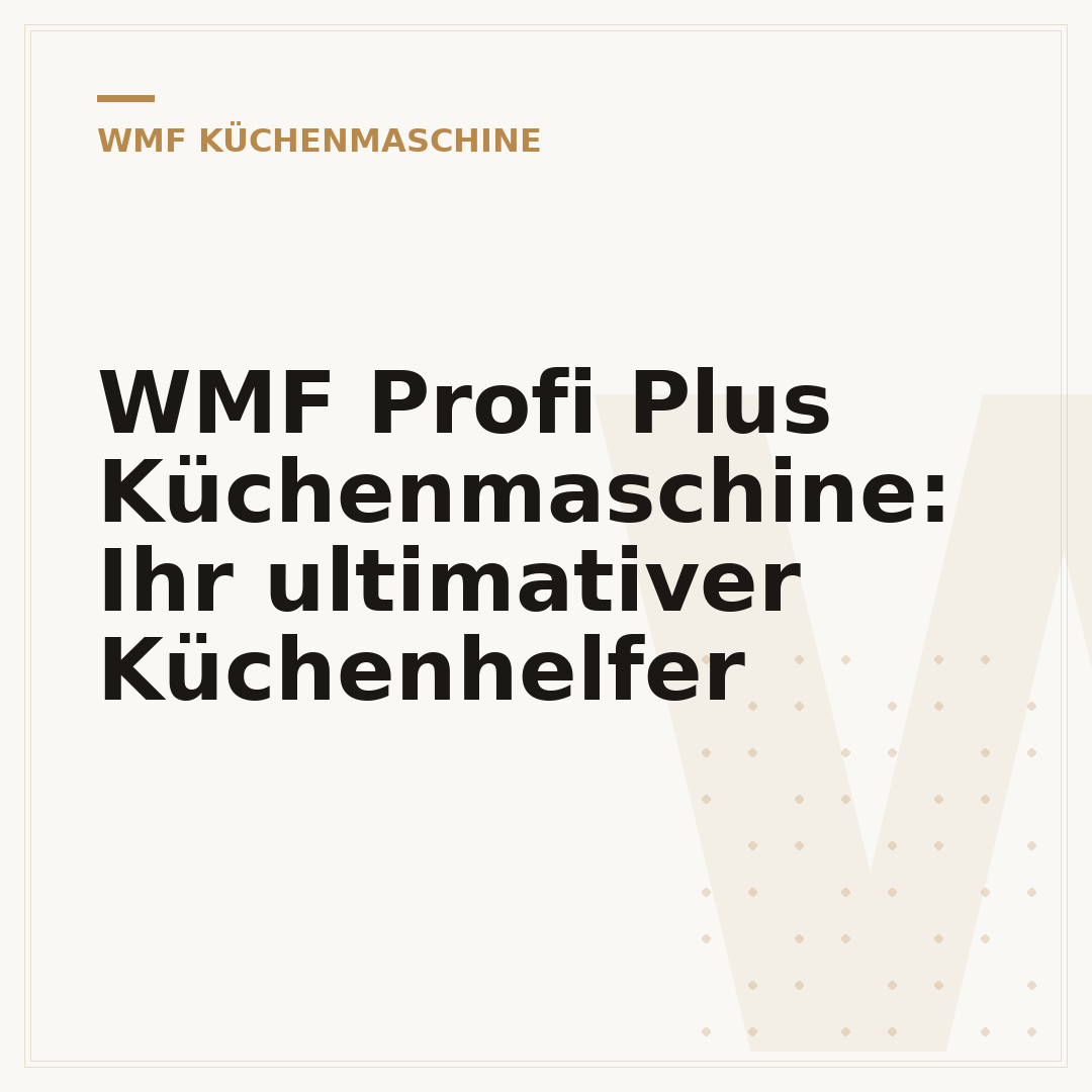 WMF Profi Plus Küchenmaschine: Ihr ultimativer Küchenhelfer