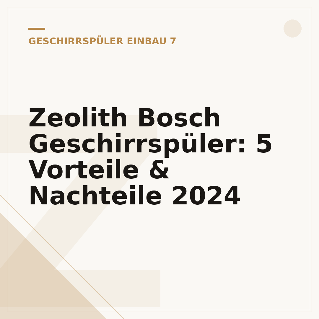 Zeolith Bosch Geschirrspüler: 5 Vorteile & Nachteile 2024