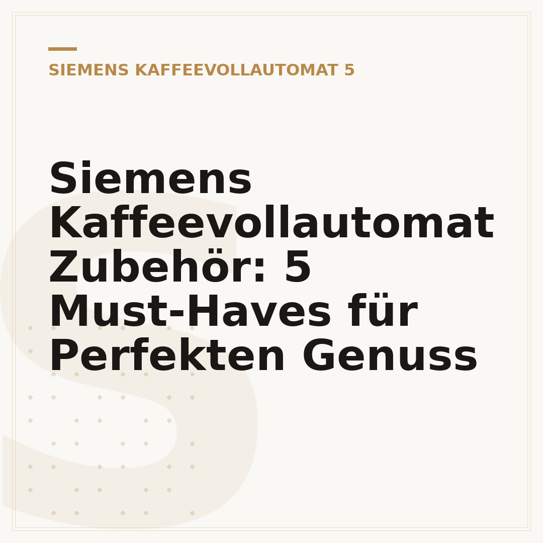 Siemens Kaffeevollautomat Zubehör: 5 Must-Haves für Perfekten Genuss