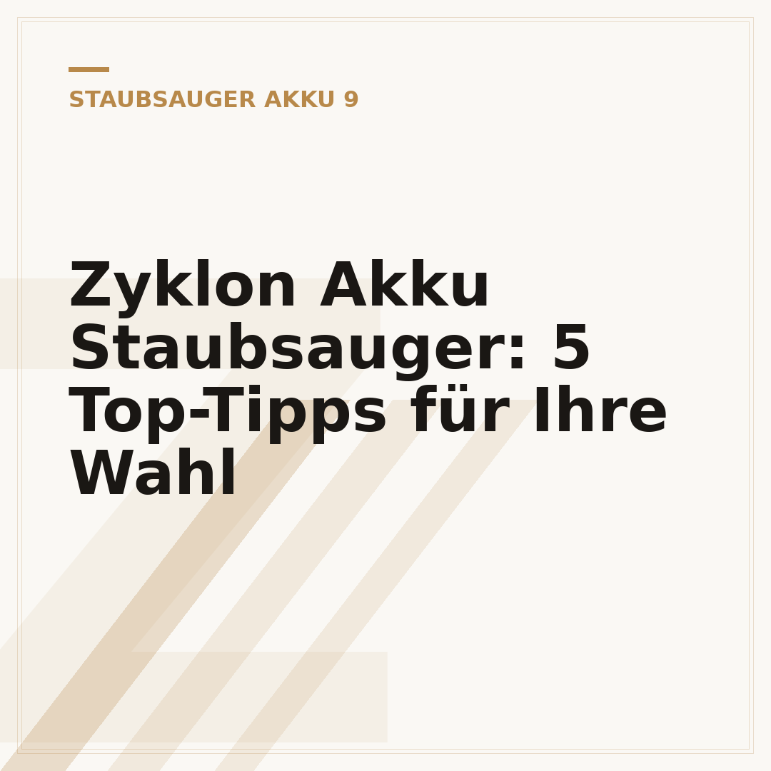 Zyklon Akku Staubsauger: 5 Top-Tipps für Ihre Wahl